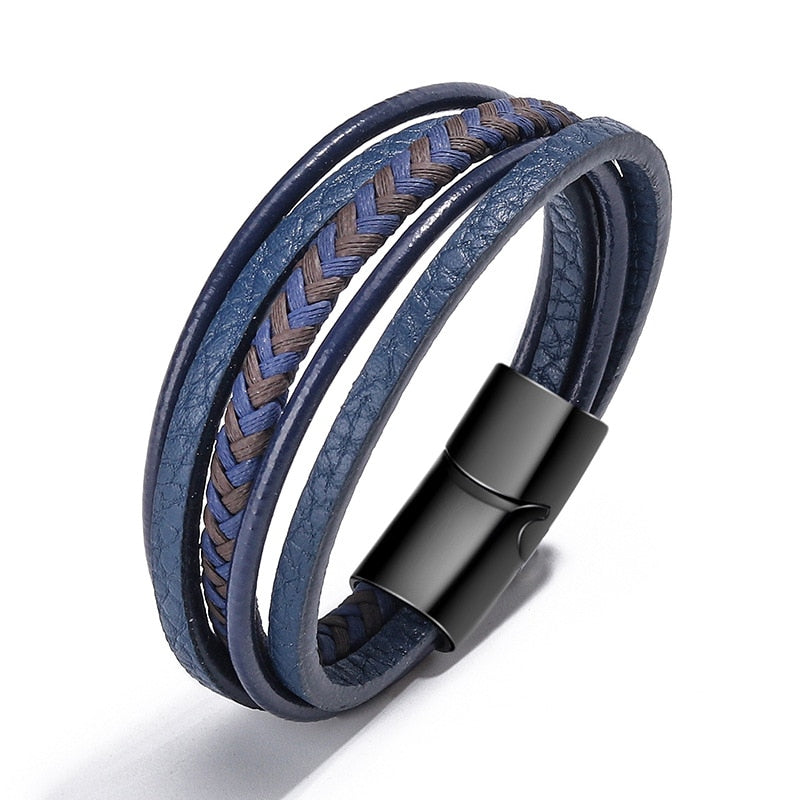 Leather Bracelets Mens Multilayer Man