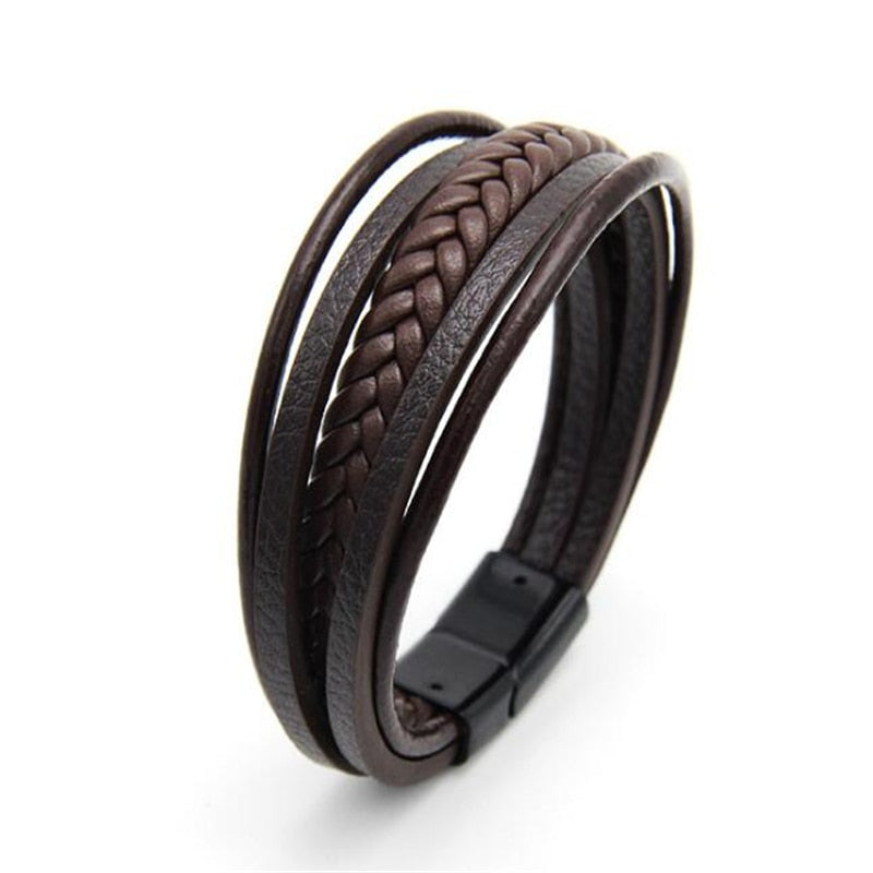 Leather Bracelets Mens Multilayer Man