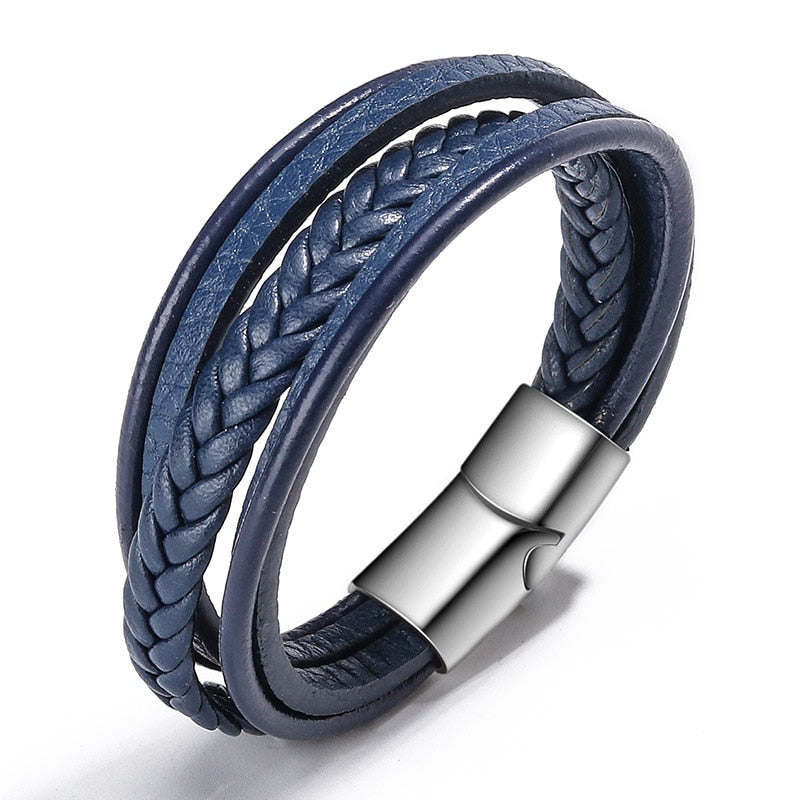 Leather Bracelets Mens Multilayer Man