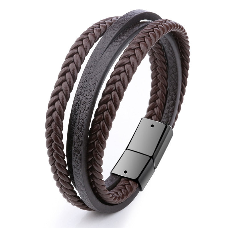 Leather Bracelets Mens Multilayer Man