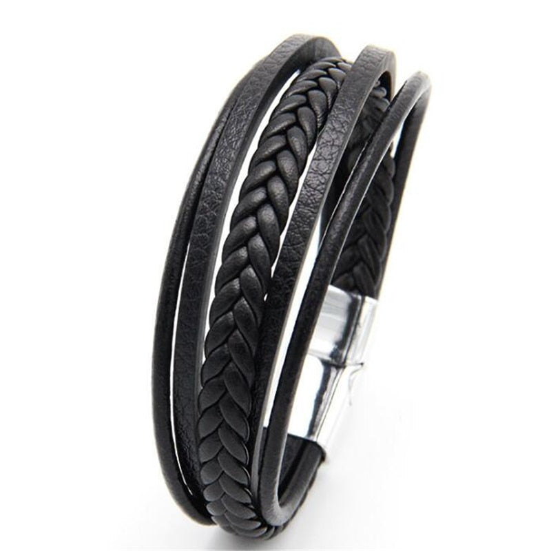 Leather Bracelets Mens Multilayer Man