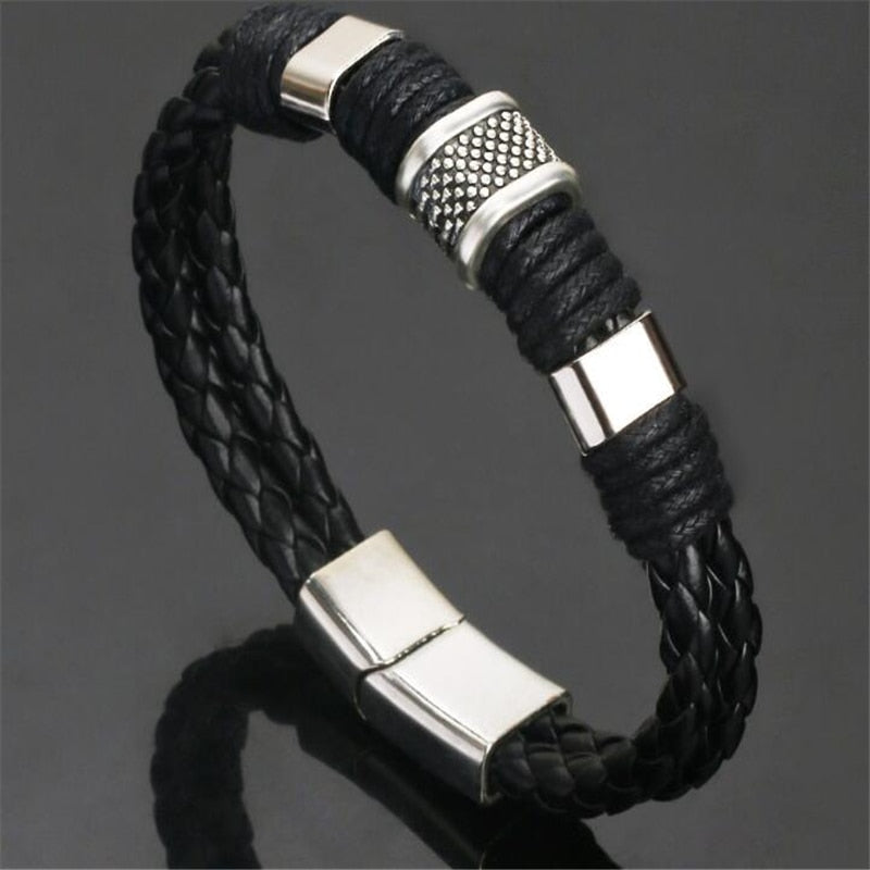 Leather Bracelets Mens Multilayer Man