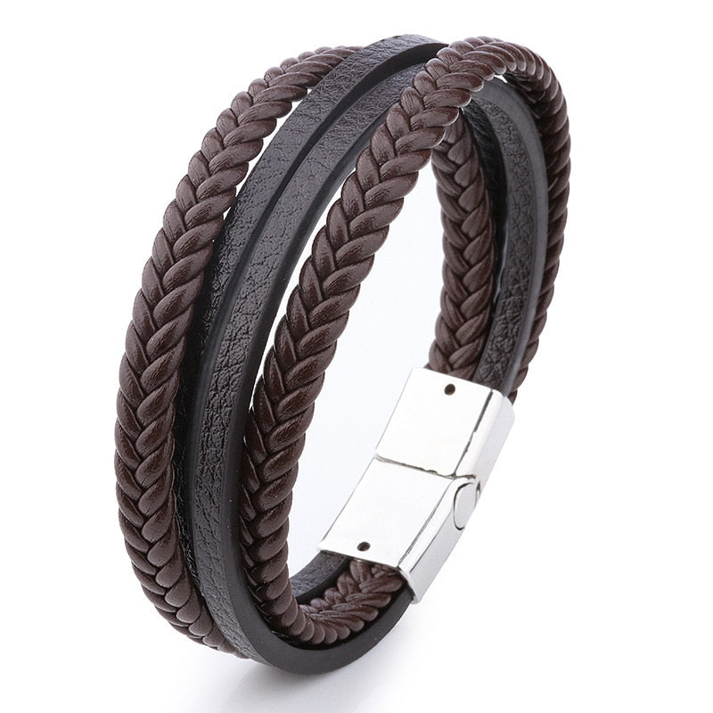 Leather Bracelets Mens Multilayer Man