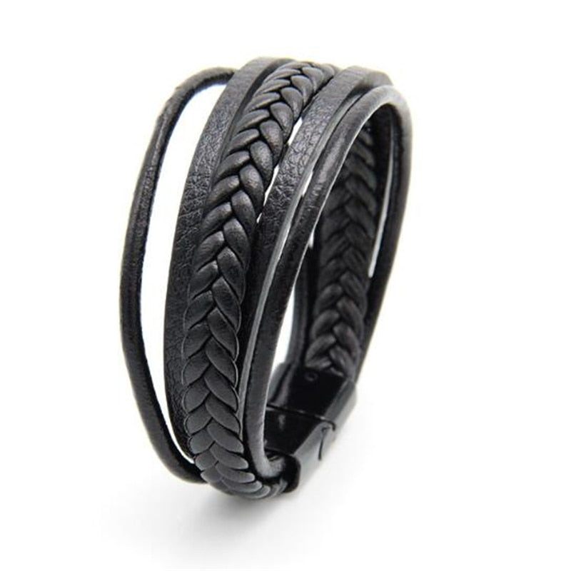 Leather Bracelets Mens Multilayer Man