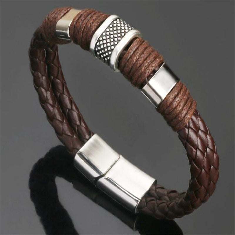 Leather Bracelets Mens Multilayer Man