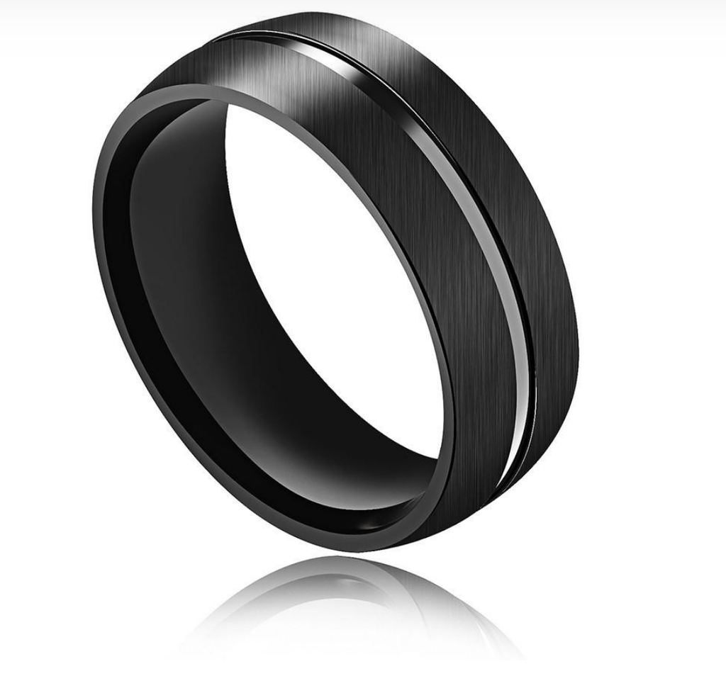 Men Ring Stainless Steel Black Design
