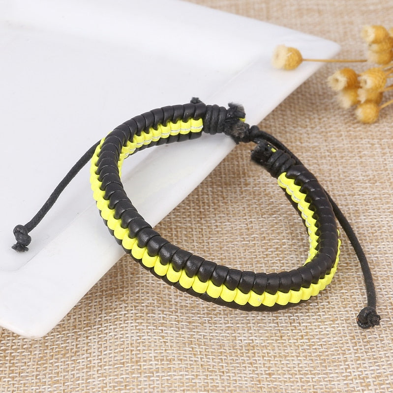 Leather Bracelets Mens Multilayer Man