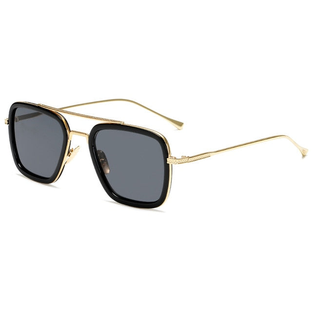 luxury Fashion Tony Stark Style for women Sunglasses Men Square Brand Design Sun Glasses Oculos Retro male iron Man oculos de