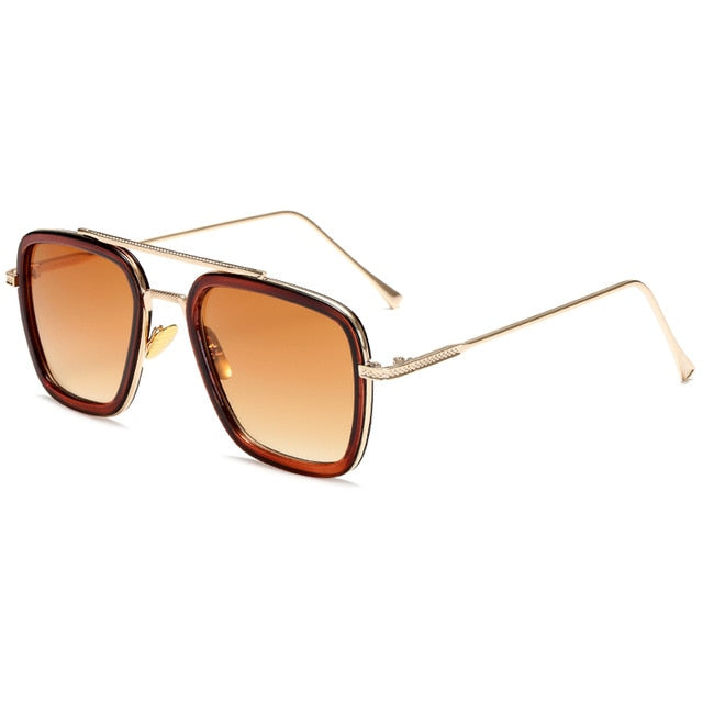luxury Fashion Tony Stark Style for women Sunglasses Men Square Brand Design Sun Glasses Oculos Retro male iron Man oculos de