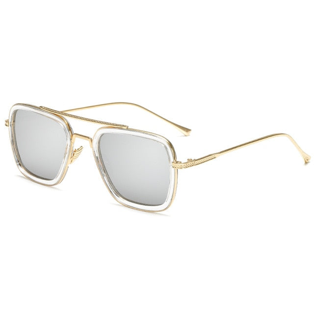 luxury Fashion Tony Stark Style for women Sunglasses Men Square Brand Design Sun Glasses Oculos Retro male iron Man oculos de