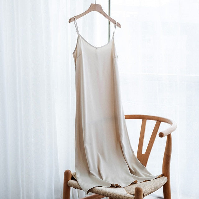 Fashion  Dress Spring Satin Long Woman (XS- XXL)