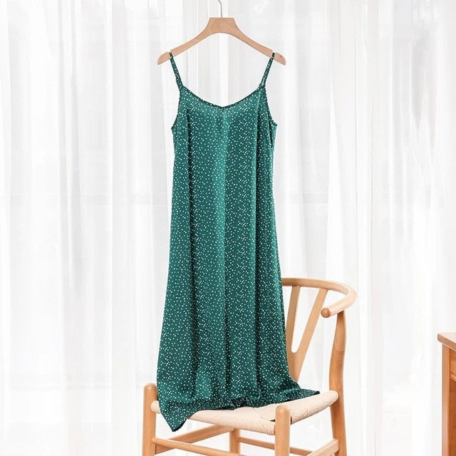 Fashion  Dress Spring Satin Long Woman (XS- XXL)