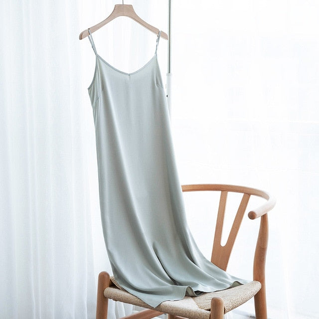 Fashion  Dress Spring Satin Long Woman (XS- XXL)