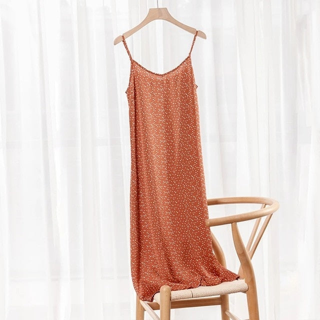 Fashion  Dress Spring Satin Long Woman (XS- XXL)