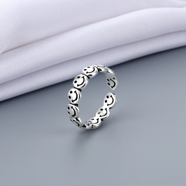 2021 Vintage Ancient Silver Color Happy Smiling Face