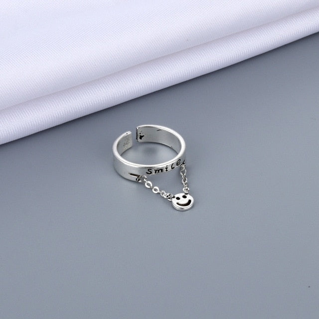 2021 Vintage Ancient Silver Color Happy Smiling Face