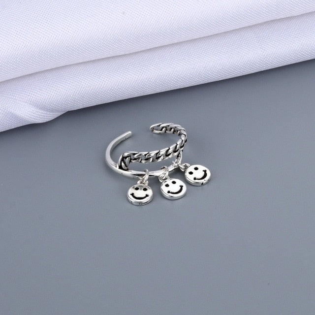 2021 Vintage Ancient Silver Color Happy Smiling Face