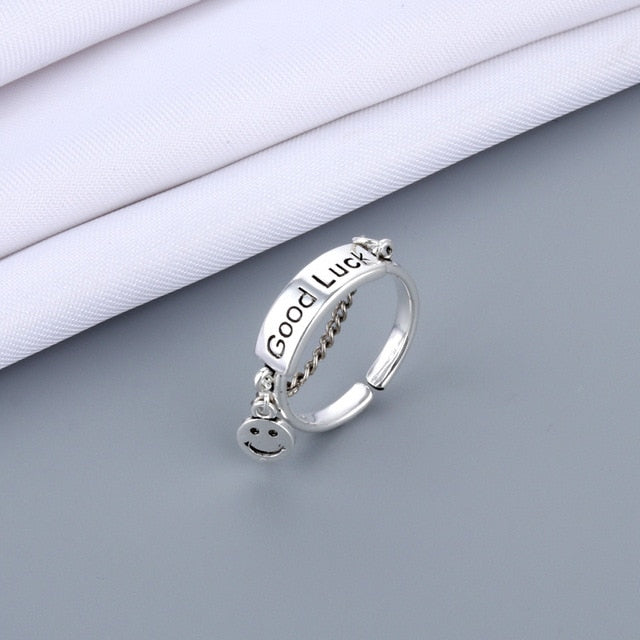 2021 Vintage Ancient Silver Color Happy Smiling Face