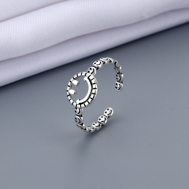 2021 Vintage Ancient Silver Color Happy Smiling Face