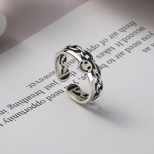 2021 Vintage Ancient Silver Color Happy Smiling Face