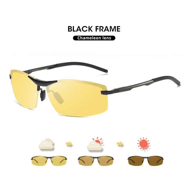 Day&Night Photochromic Polarized Sunglasses Men UV400