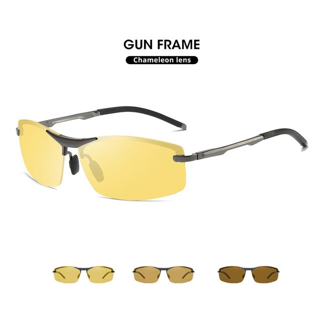 Day&Night Photochromic Polarized Sunglasses Men UV400