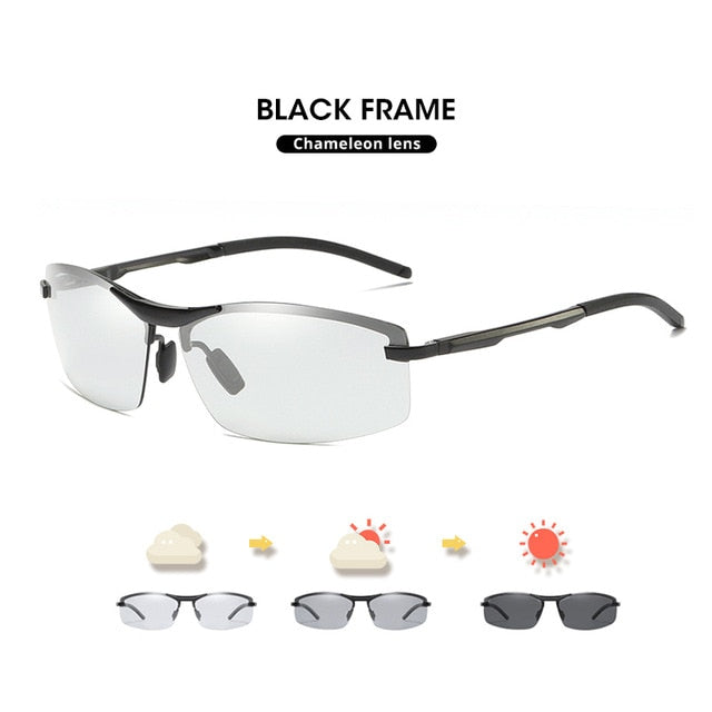Day&Night Photochromic Polarized Sunglasses Men UV400
