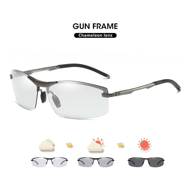 Day&Night Photochromic Polarized Sunglasses Men UV400