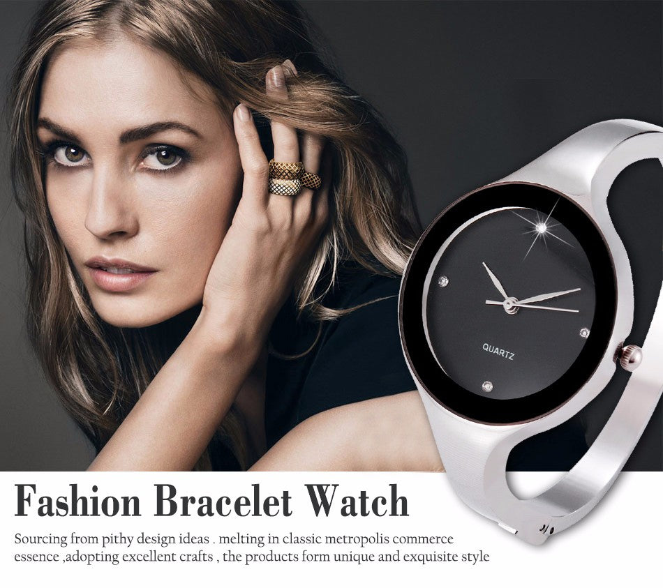 Luxury Brand Fashion Quartz Watch Women Ladies Stainless Steel Bracelet