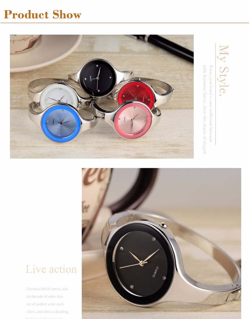 Luxury Brand Fashion Quartz Watch Women Ladies Stainless Steel Bracelet