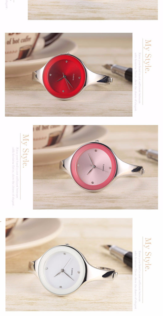 Luxury Brand Fashion Quartz Watch Women Ladies Stainless Steel Bracelet