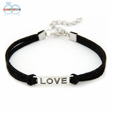 Leather  Bracelet Women Men Love Handmade