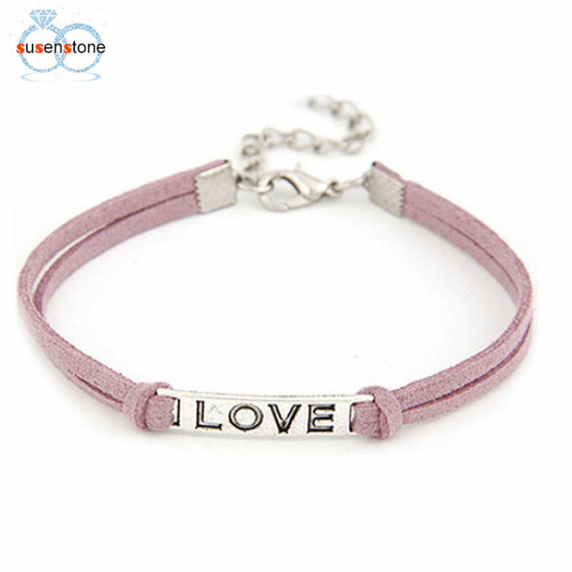 Leather  Bracelet Women Men Love Handmade