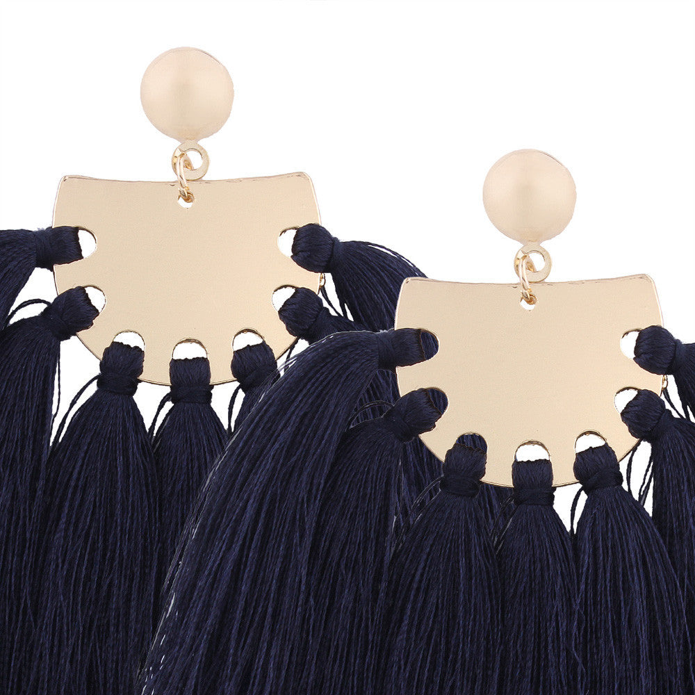 Women  Earrings -  Long Tassel Fringe Dangle Earrings Jewelry