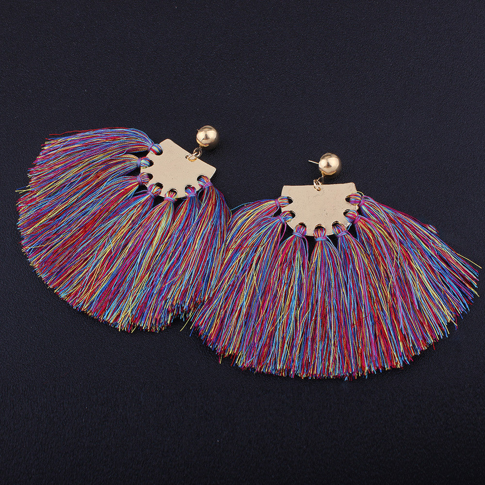 Women  Earrings -  Long Tassel Fringe Dangle Earrings Jewelry
