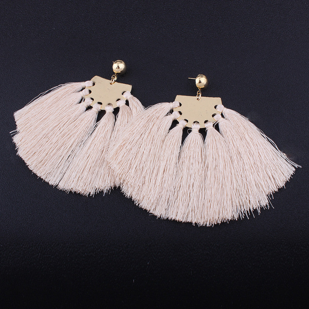 Women  Earrings -  Long Tassel Fringe Dangle Earrings Jewelry