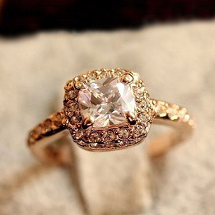 Square Diamond Ring Luxury Elegance