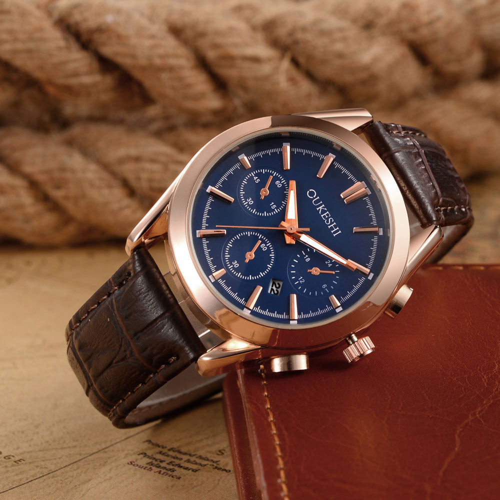 Military Sport Leather Band Dial Wrist Watch