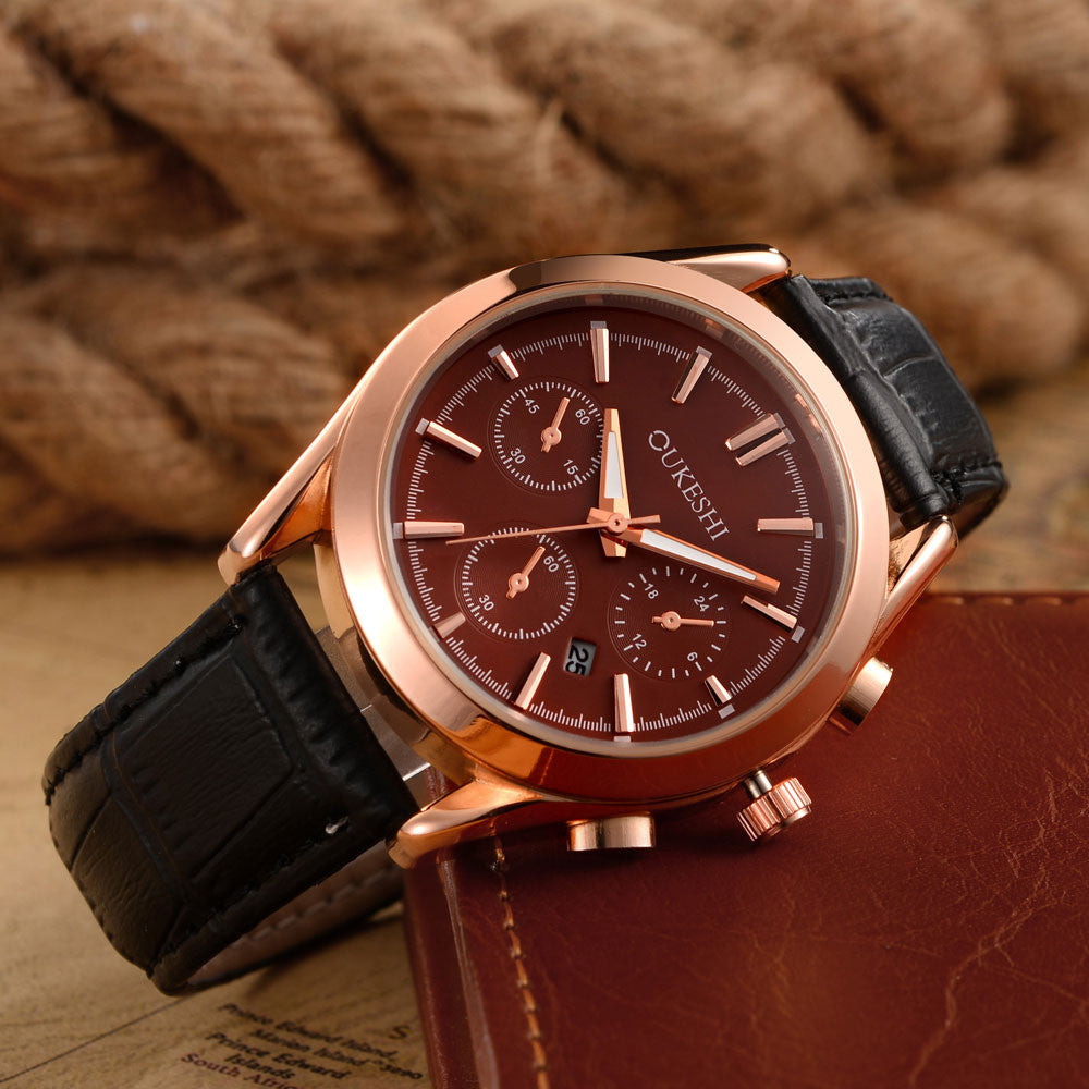 Military Sport Leather Band Dial Wrist Watch