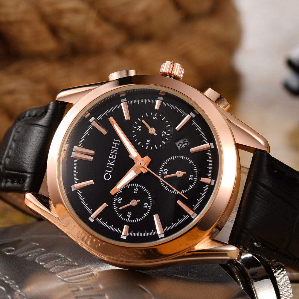 Military Sport Leather Band Dial Wrist Watch
