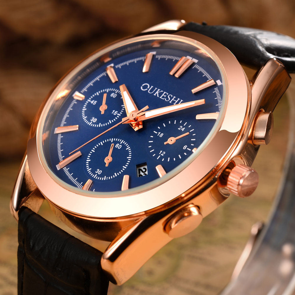 Military Sport Leather Band Dial Wrist Watch