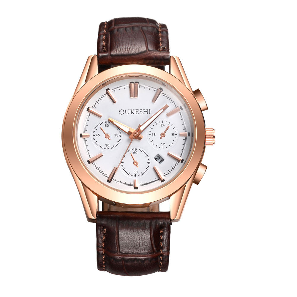 Military Sport Leather Band Dial Wrist Watch