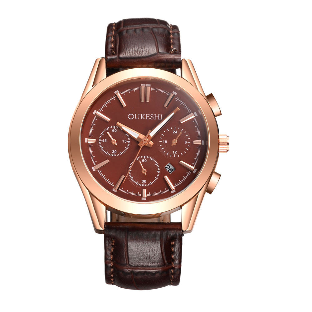 Military Sport Leather Band Dial Wrist Watch