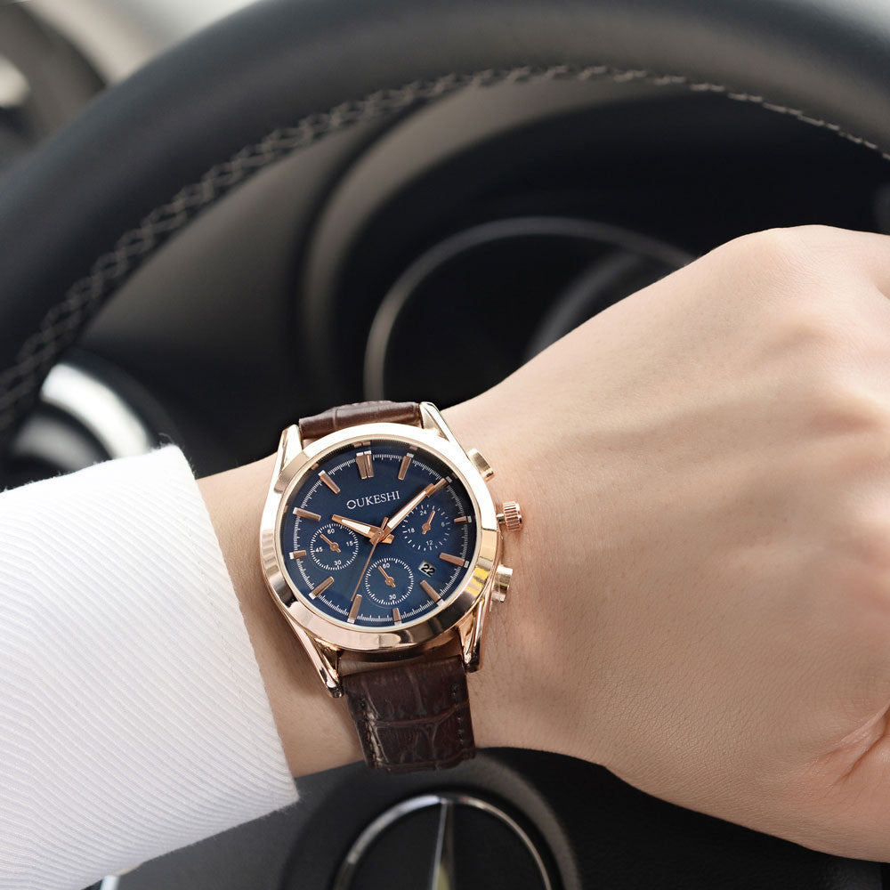 Military Sport Leather Band Dial Wrist Watch