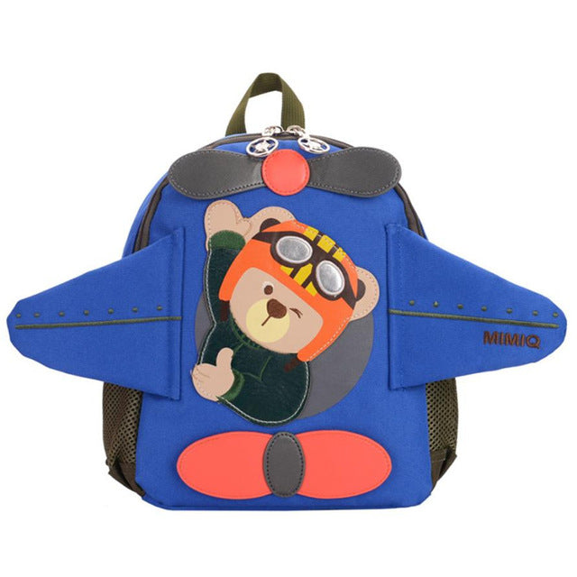 Children Baby Girl / Boys Kids Cute Cartoon Bear Plane Backpack