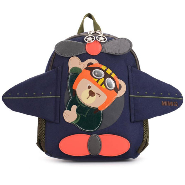 Children Baby Girl / Boys Kids Cute Cartoon Bear Plane Backpack