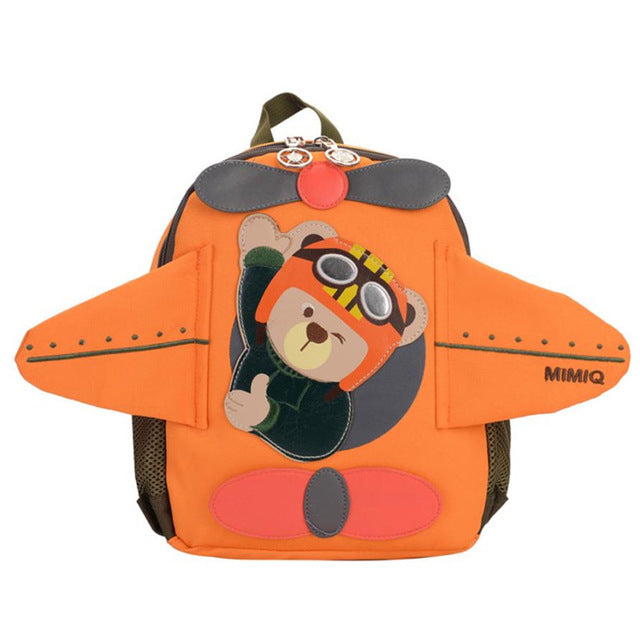 Children Baby Girl / Boys Kids Cute Cartoon Bear Plane Backpack