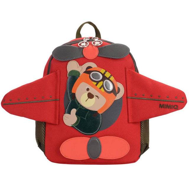 Children Baby Girl / Boys Kids Cute Cartoon Bear Plane Backpack