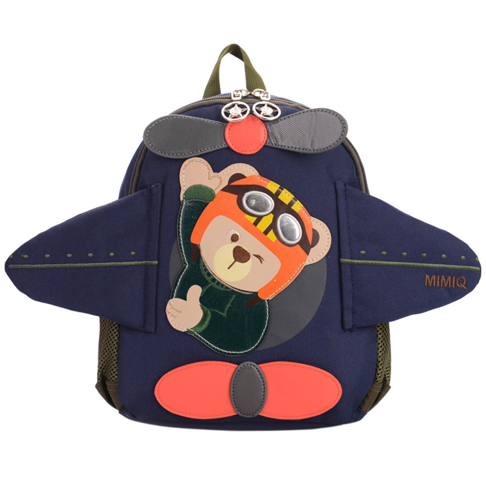 Children Baby Girl / Boys Kids Cute Cartoon Bear Plane Backpack