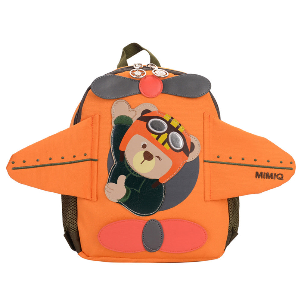 Children Baby Girl / Boys Kids Cute Cartoon Bear Plane Backpack